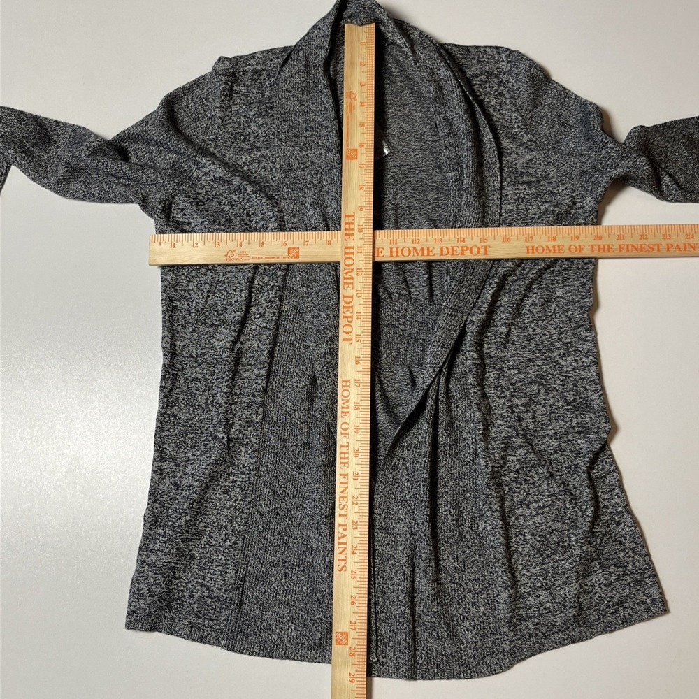 Apt 9 Open Front Knit Cardigan Sz L Heather Charcoal Cinch Back Soft Sweater NWT - Picture 4 of 7